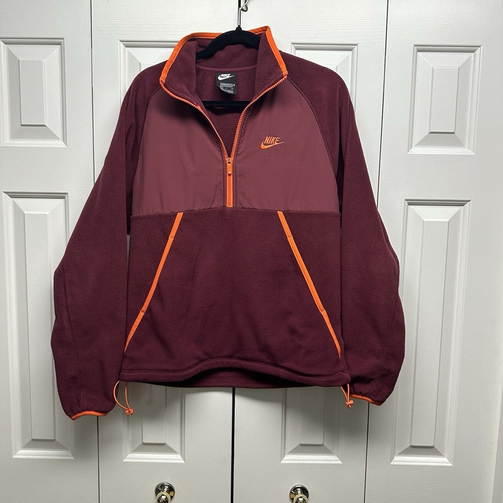 Nike Men's Winterized Half Zip Dark‎ Beetroot Electro Orange Size Small S